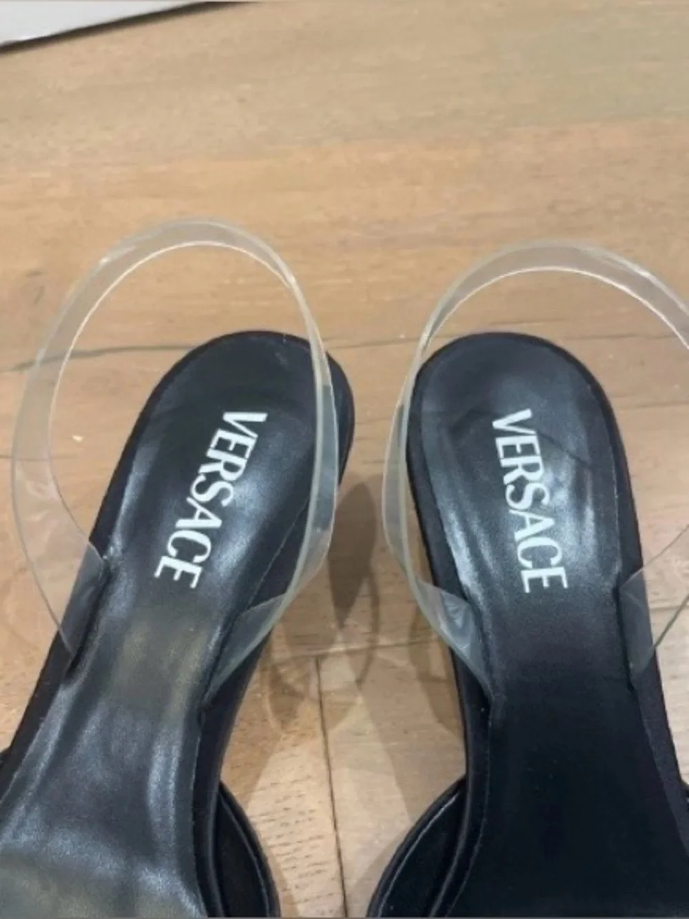 Versace satin slingback